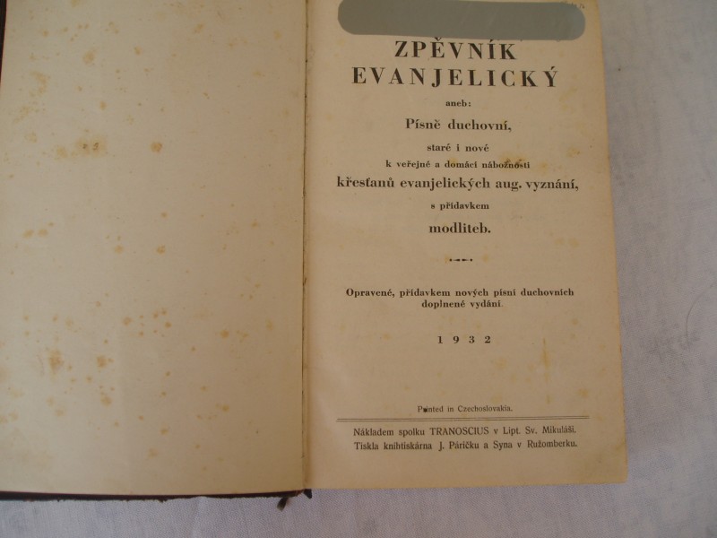 Zpevník evanjelický aneb Písne duchovní r. 1932
