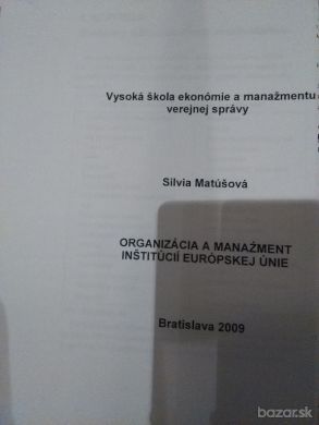 Organizácia a manažment inštitúcií Európskej únie