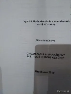 Organizácia a manažment inštitúcií Európskej únie