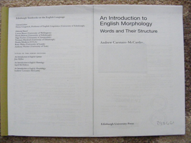 An Introduction to English Morphology