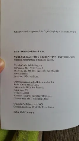 Vybrane kapitoly z kognitivni psychologie, — fotka 3