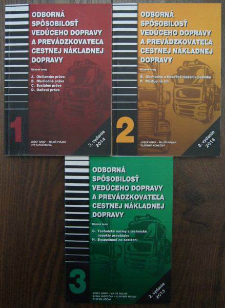Odborná spôsobilosť vedúceho dopravy a prevádzkovateľa cestnej nákladnej dopravy 1+2+3