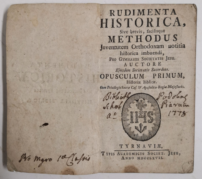 RUDIMENTA HISTORICA,Sive brevis, facilisque METHODUS 1778 