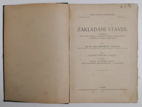 ZAKLÁDÁNÍ STAVEB 1924 
