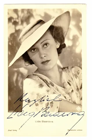 Lída Baarová autogram atelier "Ross" Verlag, rok 1935